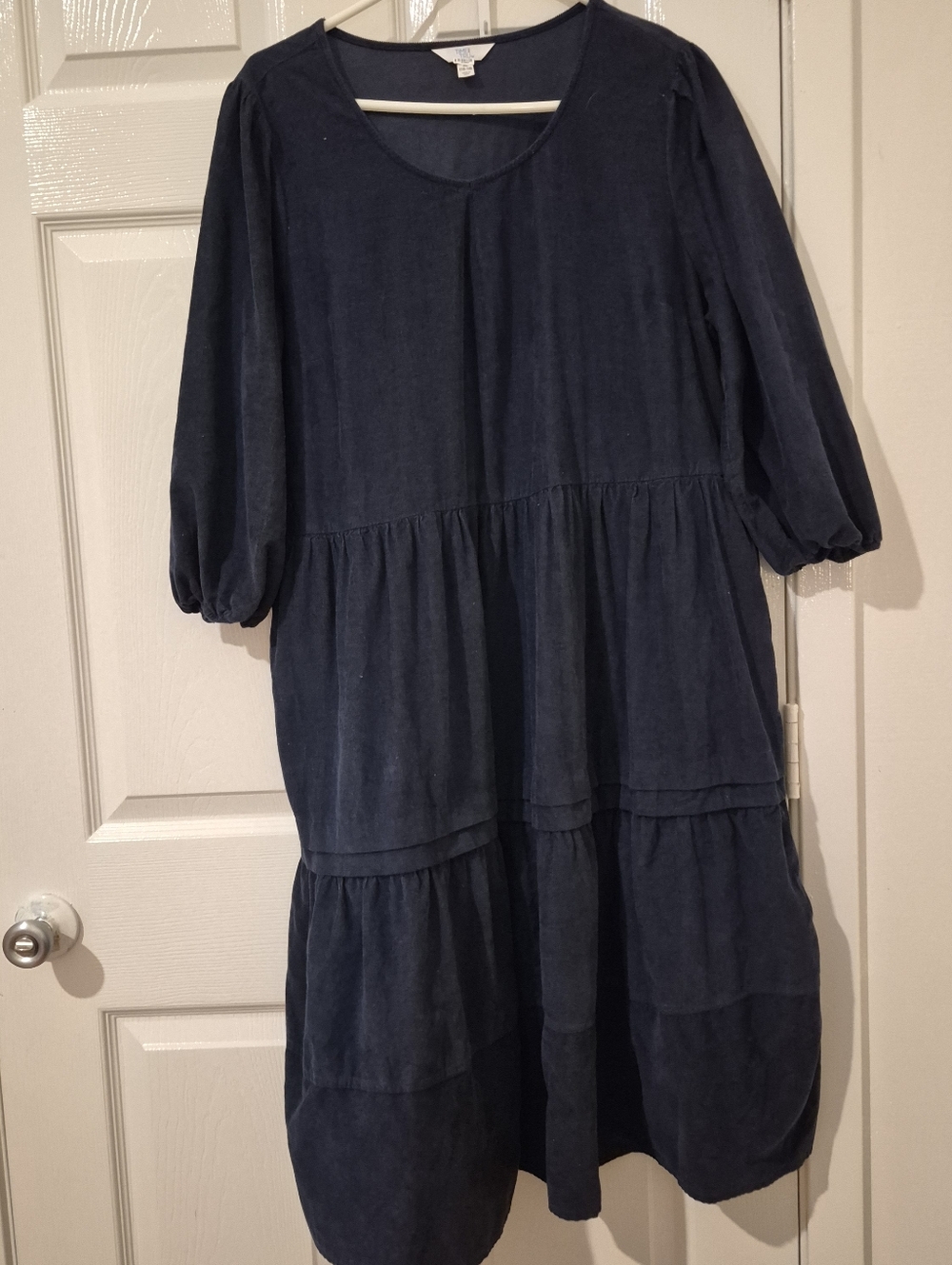TIME & TRU | X-LARGE | BLUE MIDI DRESS W/ POCKETS